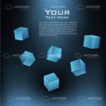 Abstract Background with Glossy Cubes and Sample Text